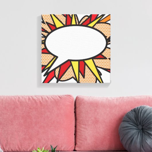 Speech Bubble Modern Leuk Trendy Stripboek Canvas Afdruk (Insitu (Woonkamer))