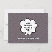 Speech Bubble | Moederdag bedankjes Notitiekaartje (Achterkant)