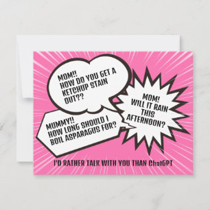Speech Bubble Moederdag bedankjes Notitiekaartje