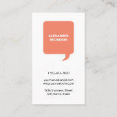 Speech Bubble Nice om je modern te ontmoeten Visitekaartje (Achterkant)