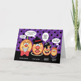 Speech Bubble Pumpkin Family Custom Halloween Kaart