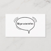 Speech Bubble - voeg je eigen tekst toe! Visitekaartje (Voorkant)