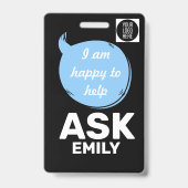 Speech Bubble Volunteer Lanyard Badge – Logo (Back)