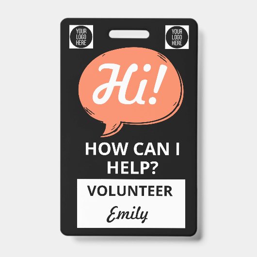 Speech Bubble Volunteer Lanyard Badge – Logo (Front)