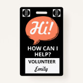 Speech Bubble Volunteer Lanyard Badge – Logo (Voorkant)