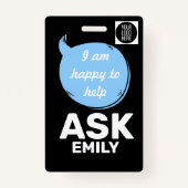 Speech Bubble Volunteer Lanyard Badge – Logo (Achterkant)