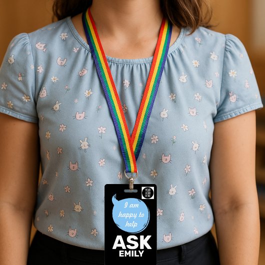 Speech Bubble Volunteer Lanyard Badge – Logo