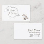 Speech Cloud Tweet Bird Babysitting Kinderopvang K Visitekaartje (Voorkant / Achterkant)