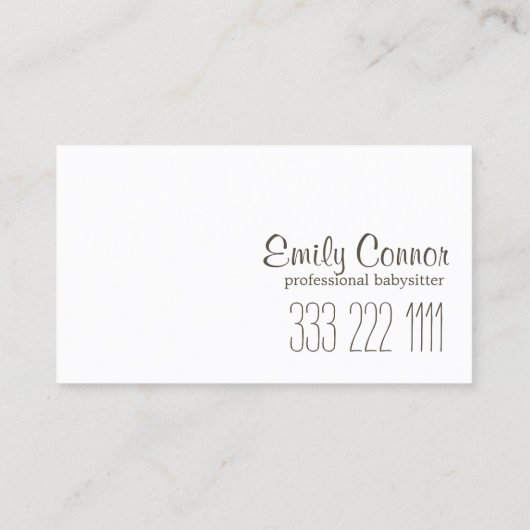 Speech Cloud Tweet Bird Babysitting Kinderopvang K Visitekaartje (Achterkant)