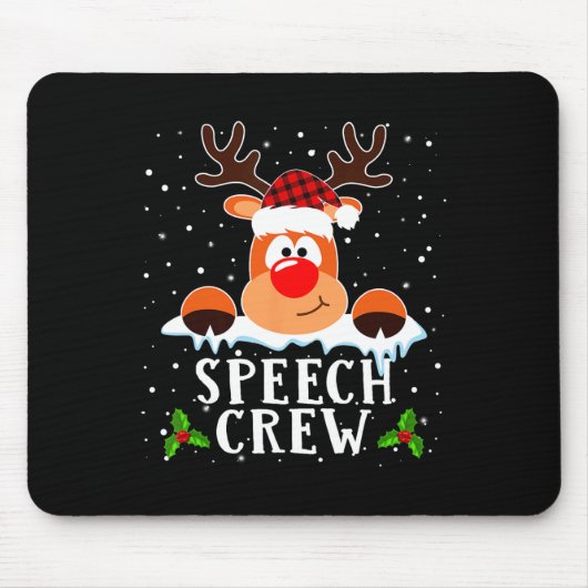 Speech Crew Rendier Santa Hat Buffalo Red Plaid C Muismat (Voorkant)