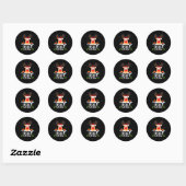Speech Crew Rendier Santa Hat Buffalo Red Plaid C Ronde Sticker (Vel)