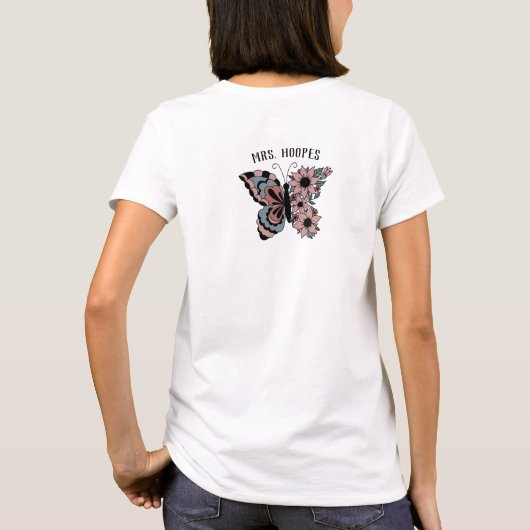 Speech Language Pathologist Butterfly Personalized T-shirt (Achterkant)