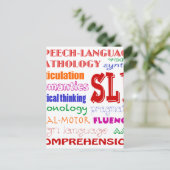 Speech Language Pathologist Colorful Fun Font Briefkaart (Staand voorkant)