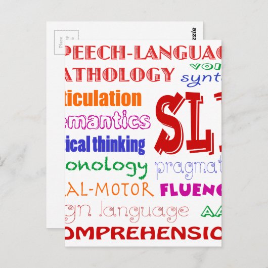 Speech Language Pathologist Colorful Fun Font Briefkaart (Voorkant / Achterkant)