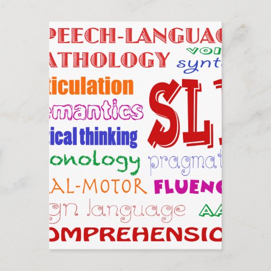 Speech Language Pathologist Colorful Fun Font Briefkaart (Voorkant)