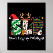 Speech Language Pathologist Reindeer Santa Hat Slp Poster (Voorkant)