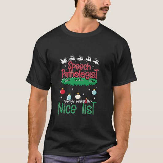 Speech Language Pathologist Santa Therapist Christ T-shirt (Voorkant)