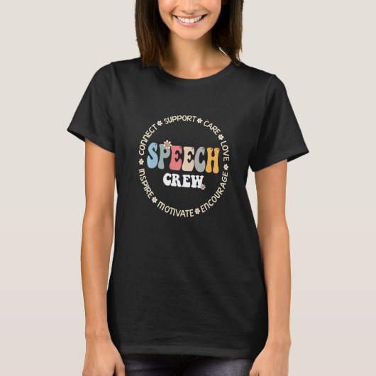 Speech Language Pathologist Therapy Groovy Speech  T-shirt (Voorkant)
