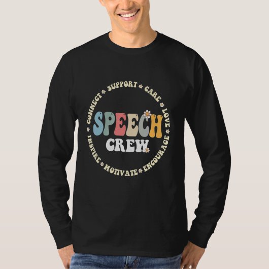 Speech Language Pathologist Therapy Groovy Speech T-shirt (Voorkant)