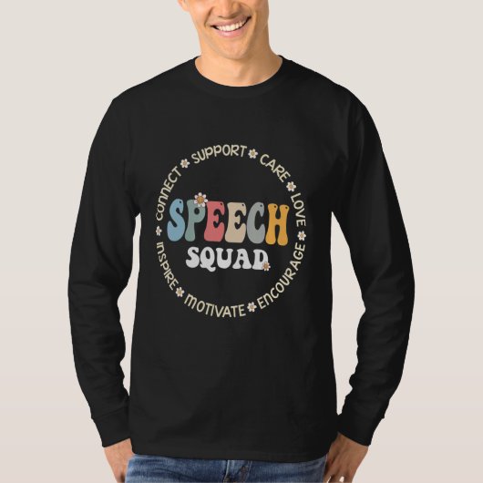 Speech Language Pathologist Therapy Groovy Speech T-shirt (Voorkant)