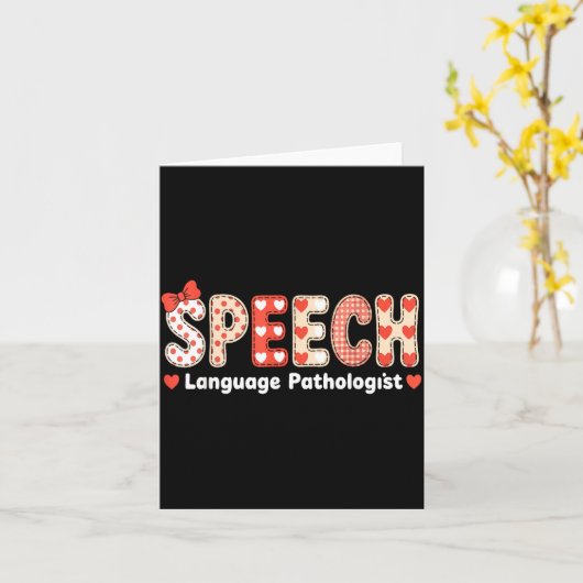 Speech Language Pathologist Valentines Day Slp The Kaart (Gele Bloem)