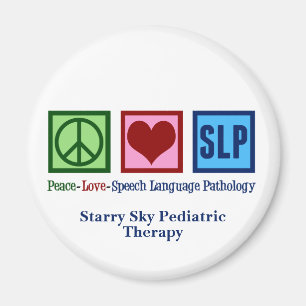 Speech Language Pathology Custom Peace Love SLP Magneet
