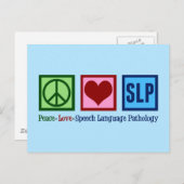Speech Language Pathology Peace Love SLP Blue Briefkaart (Voorkant / Achterkant)
