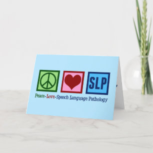 Speech Language Pathology Peace Love SLP Blue Feestdagen Kaart