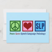 Speech Language Pathology Peace Love SLP Blue Feestdagenkaart (Voorkant)