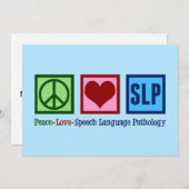 Speech Language Pathology Peace Love SLP Blue Feestdagenkaart (Voorkant / Achterkant)