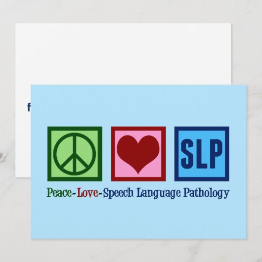Speech Language Pathology Peace Love SLP Blue Feestdagenkaart (Voorkant / Achterkant)