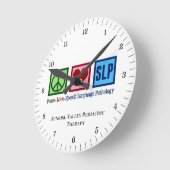 Speech Language Pathology Peace Love SLP Custom Ronde Klok (Hoek)