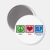 Speech Language Pathology Peace Love SLP Magneet (Voorkant / Achterkant)