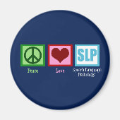 Speech Language Pathology Peace Love SLP Magneet (Voorkant)