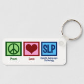Speech Language Pathology Peace Love SLP Sleutelhanger (Voorkant)