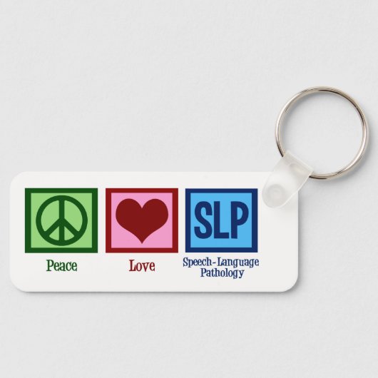Speech Language Pathology Peace Love SLP Sleutelhanger (Voorkant)