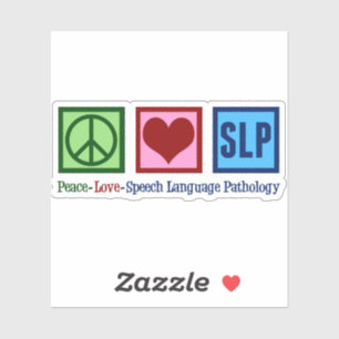 Speech Language Pathology Peace Love SLP Sticker
