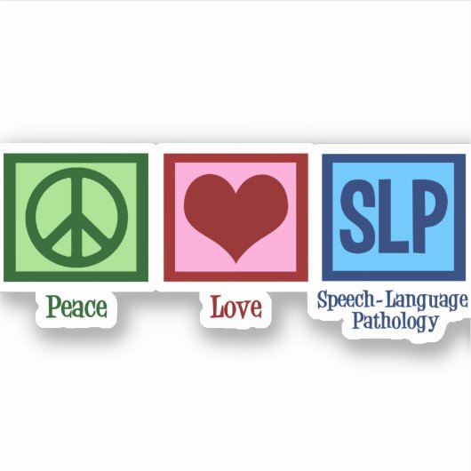 Speech Language Pathology Peace Love SLP Sticker (Voorkant)