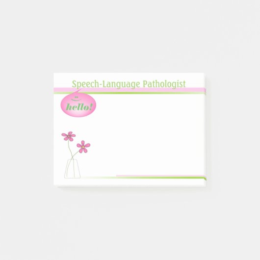 Speech Language Pathololoog Hallo Sticky Notes (Voorkant)