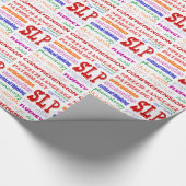 Speech Language Patholoog Colorful Fun Font Cadeaupapier (Hoek)