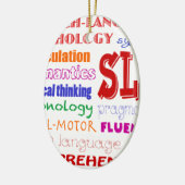 Speech Language Patholoog Colorful Fun Font Keramisch Ornament (Links)