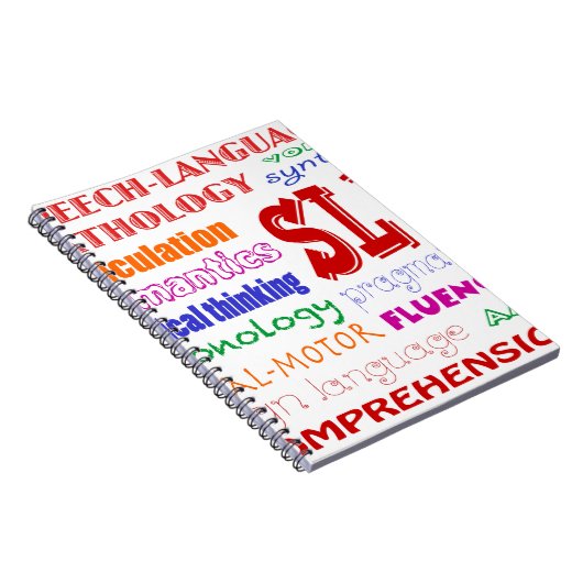 Speech Language Patholoog Colorful Fun Font Notitieboek (Rechterzijde)
