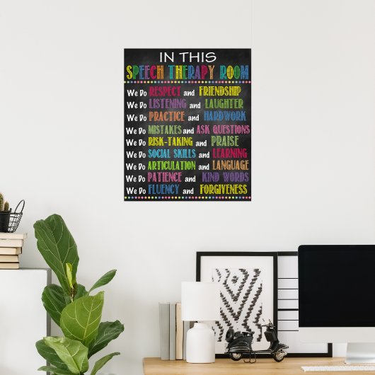 Speech Language Patholoog Kantoor Decor Poster (Thuiskantoor)