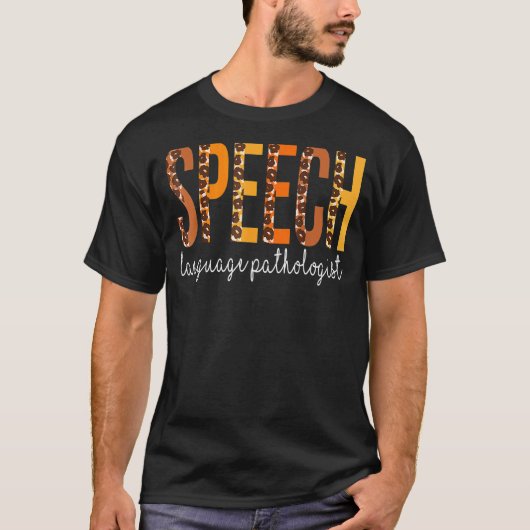 Speech Language Patholoog Leopard Herfst herfst T-shirt (Voorkant)
