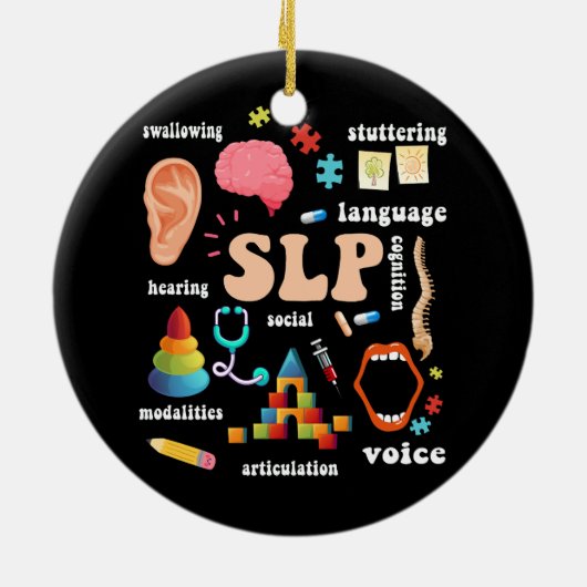 Speech Language Patholoog Pathology Speech Thera Keramisch Ornament (Achterkant)