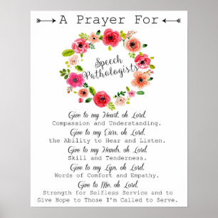 Speech Language Patholoog Prayer Art Poster