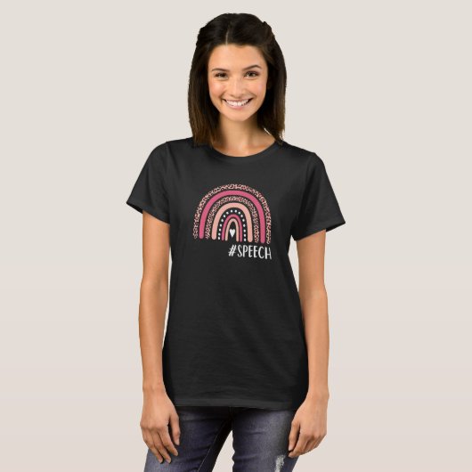 Speech Language Patholoog Rainbow Speech Therapy T-shirt (Voorkant volledig)
