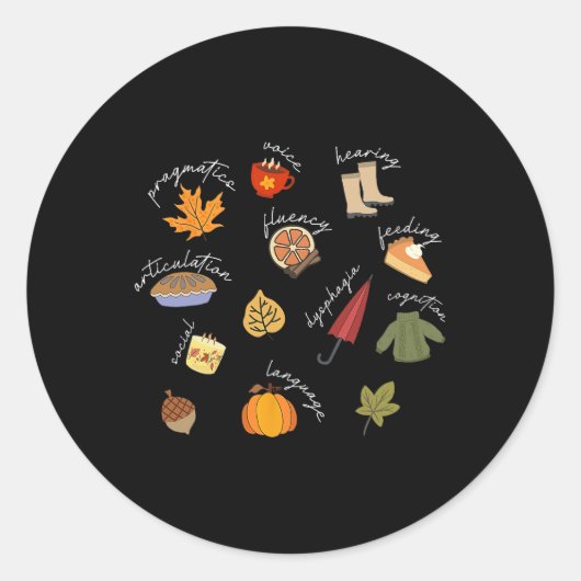 Speech Language Patholoog Speech Therapy SLP Fal Ronde Sticker (Voorkant)