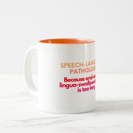 Speech Language Patholoog Tweekleurige Koffiemok (Voorkant links)