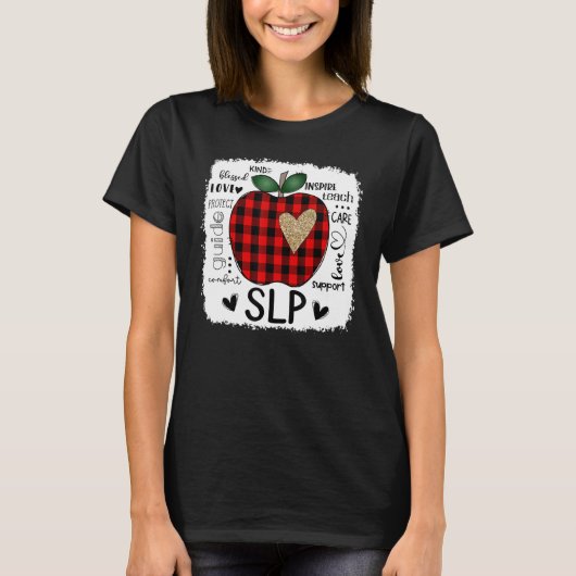 Speech Language Patholoog Typografie Apple Buffa T-shirt (Voorkant)